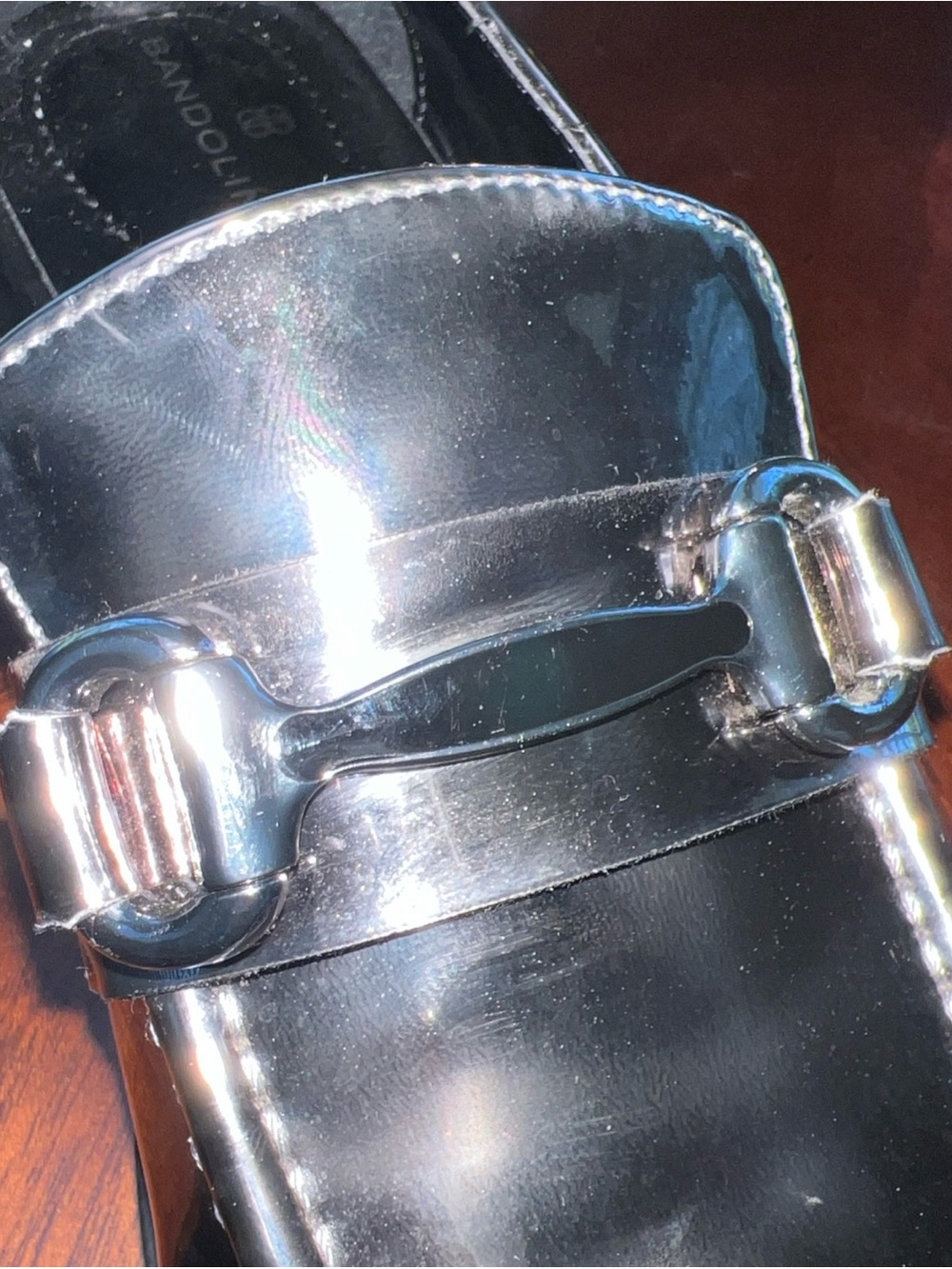 Bandolino Womens Franny Loafers Pewter Silver Sz 7M Preppy Career Academia - Picture 7 of 12
